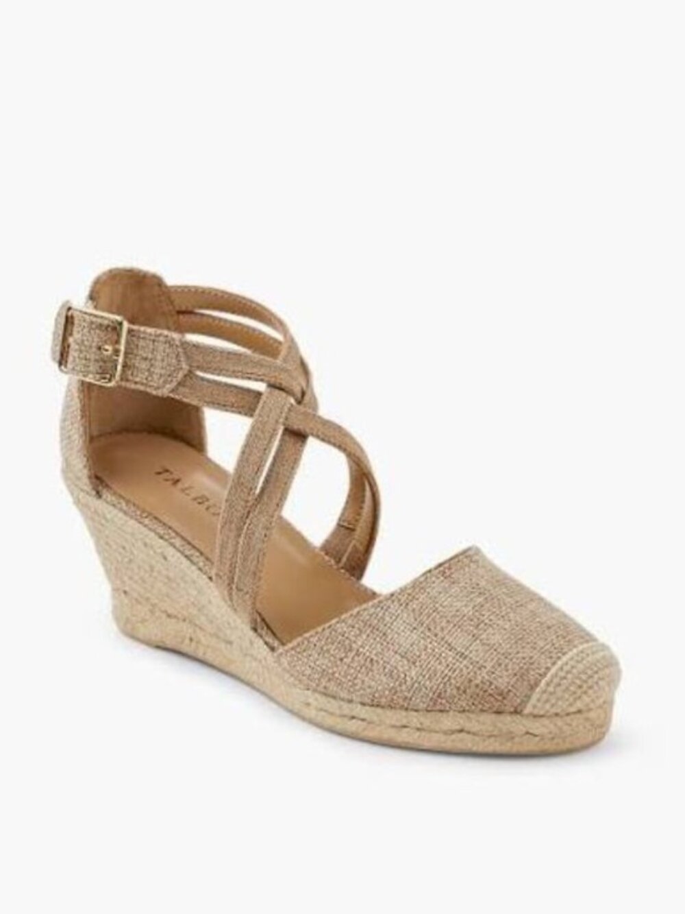Talbots "Lyndsay" Espadrille Wedge Linen Sandals Size 10